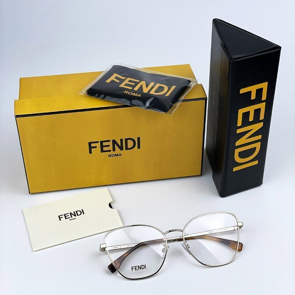 NEW Fendi FE50007U  033  Light Gold Butterfly Women Eyeglasses - Picture 7 of 10